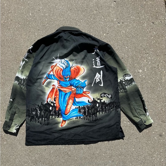 Vintage Blacksmith Japanese Manga Shirt Samurai 90's Button Long Sleeve size XL - Picture 12 of 14